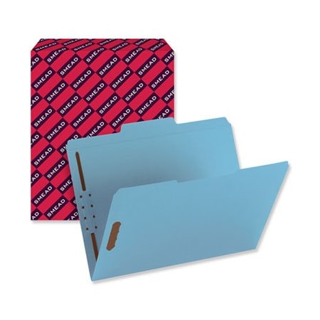 Smead Smead, TOP TAB COLORED 2-FASTENER FOLDERS, 1/3-CUT TABS, LETTER SIZE, BLUE, 50PK 12040